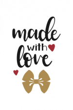 Made With Love, Bow, Hearts Free Svg File