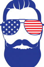 man with beard and american flag sunglasses, 4th of july free svg file