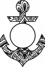 mandala anchor monogram frame,
decorative free svg file