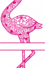 mandala flamingo split text frame, summer free svg file