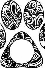 mandala paw monogram frame, animal, decoration free svg file