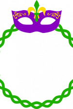 mardi mask with feathers, monogram circle frame, carnival free svg file