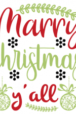 Marry Christmas Y'all, Holiday Free Svg File