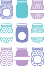 mason jars monogram frame bundle free svg file