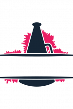 Megaphone Split Text Frame, Cheerleading Free Svg File