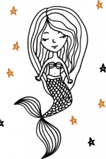 mermaid and stars, beach, baby free svg file