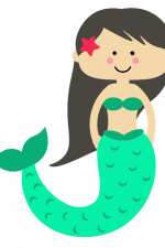 Mermaid with Star in Hairs, Clipart Free Svg File
