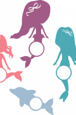 mermaids monogram bundle, beach, baby free svg file