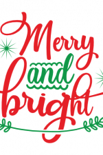Merry and Bright sign, christmas Free Svg File