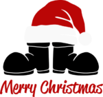 Merry Christmas Santa Hat and Shoes Clipart - free svg file for members