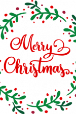 merry christmas sign, holly leaves wreath, holiday free svg file
