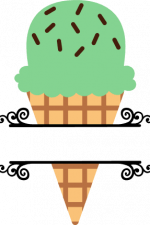 mint scope ice cream split text frame, summer free svg file