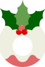 mistle ornament, christmas wreath with holly leaves free svg file