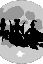 moon flying witches, halloween free svg file