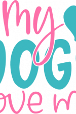 my dogs love me, hearts, dog mom, bandana free svg file