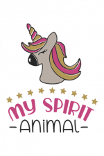 My Spirit Animal, Unicorn, Stars Free Svg File