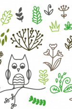 nature elements bundle, owl, leaves, butterfly free svg file