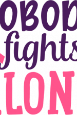nobody fights alone, cancer awareness, ribbon free svg file