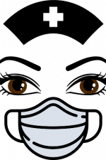 nurse face with mask, covid virus free svg file