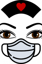 nurse face with mask, covid virus free svg file