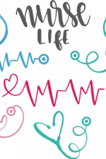 nurse life bundle, stethoscope, heart beat free svg file