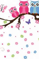 owls sittings on tree branch free svg file