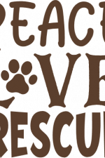 peace love rescue, paw, adopt pet free svg file