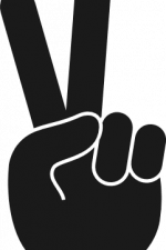 peace sign hand silhouette, fingers free svg file