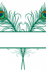 peacock feathers split text frame, decorative free svg file