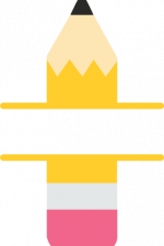 Pencil Clipart, Split Text Frame, School - free svg file for members