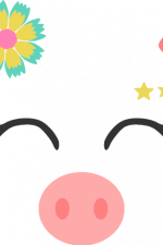 pig face, flower, farm animal free svg file
