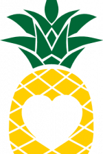 pineapple heart monogram frame, fruit free svg file