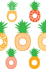 pineapples monogram frame bundle, fruit free svg file