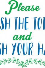 please flush the toilet and wash your hand, bathroom free svg file