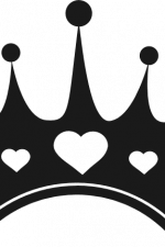 queen crown with hearts, decorative free svg file