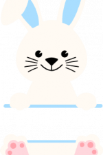 rabbit split text frame, easter free svg file clipart