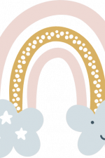 rainbow with clouds, baby boho design free svg file