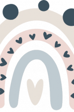 rainbow with dots and hearts, baby boho design free svg file