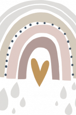 rainbow with heart, baby boho design free svg file