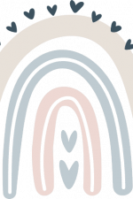 rainbow with hearts, baby boho design free svg file