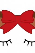 reindeer with bow and closed eyes, christmas free svg file