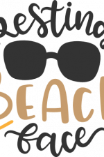 resting beach face, sunglasses, summer time, vacation free svg file
