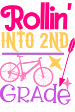 Rollin Into 2nd Grade, Funny School Free Svg File