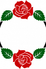 Rose Flower And Leaves, Monogram Frame Free Svg File
