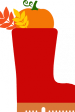 rubber boots with pumpkin, fall decoration free svg file
