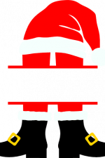 Santa Dress Split Text Frame, Christmas Free Svg File