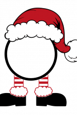 Santa Hat Legs Monogram, Christmas Free Svg File