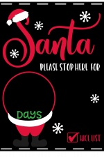 Santa Please Stop Here, Chalk Board, Christmas Free Svg File