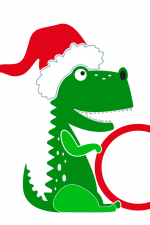 Santa Saurus Monogram, Dinosaur, Funny Christmas Free Svg File