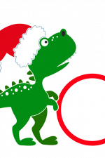 Santa Saurus Monogram, Funny Christmas Free Svg File